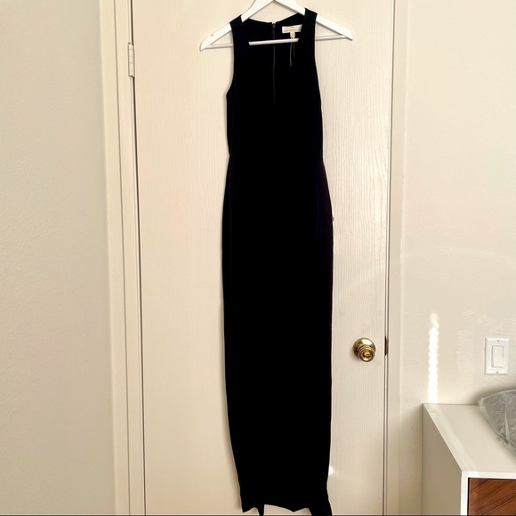Dress the Population Ariel Racerback Faux Wrap Crepe Black Gown - Size X… - Picture 2 of 12